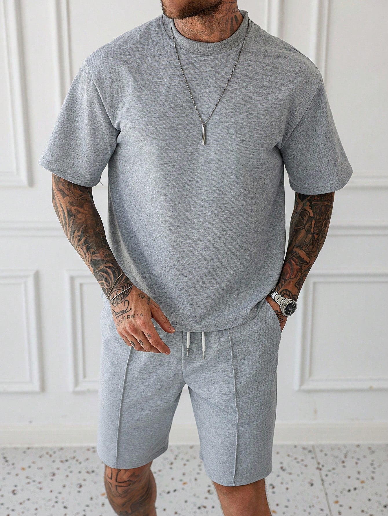 Pintuck Lounge Shorts Set