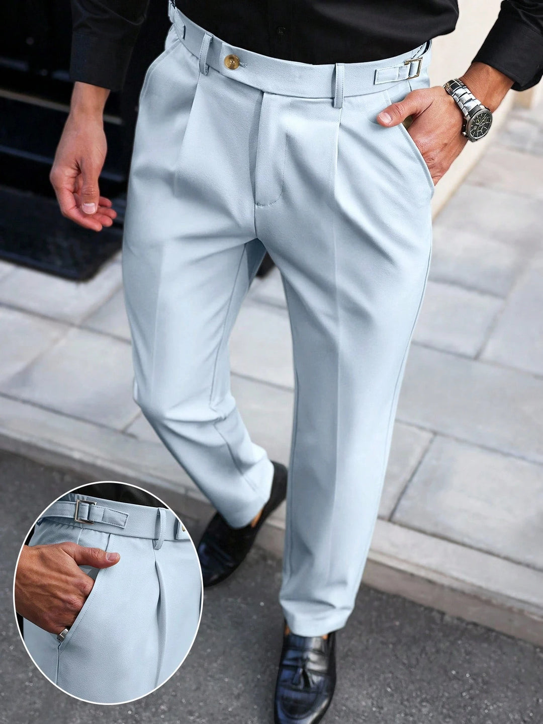 Pleated Gurkha Tapered Trousers