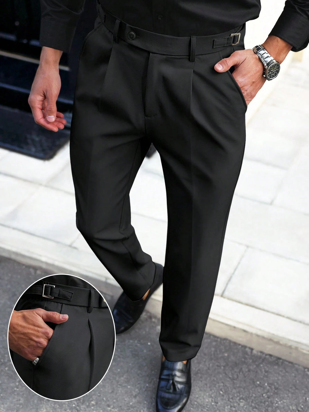 Pleated Gurkha Tapered Trousers