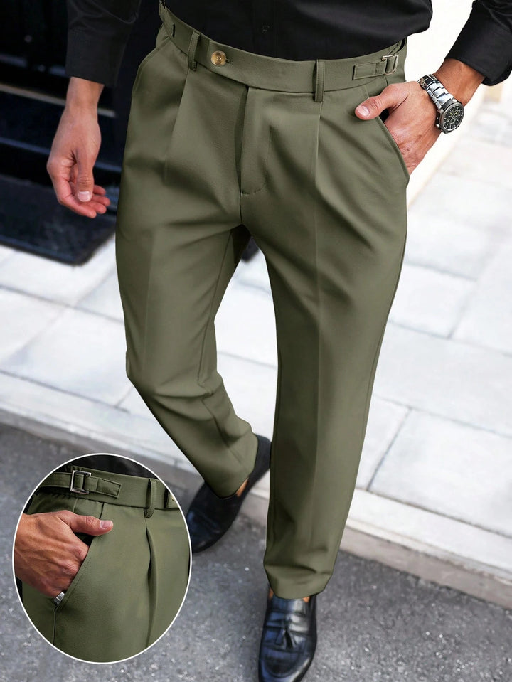 Pleated Gurkha Tapered Trousers