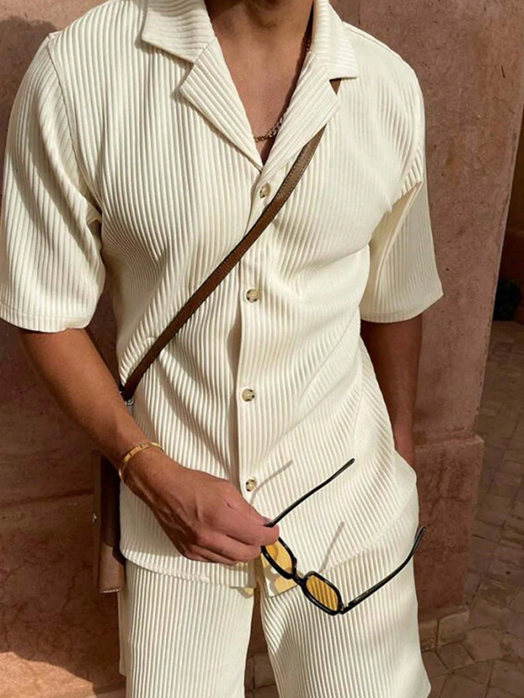  Plissé Resort Shirt Set