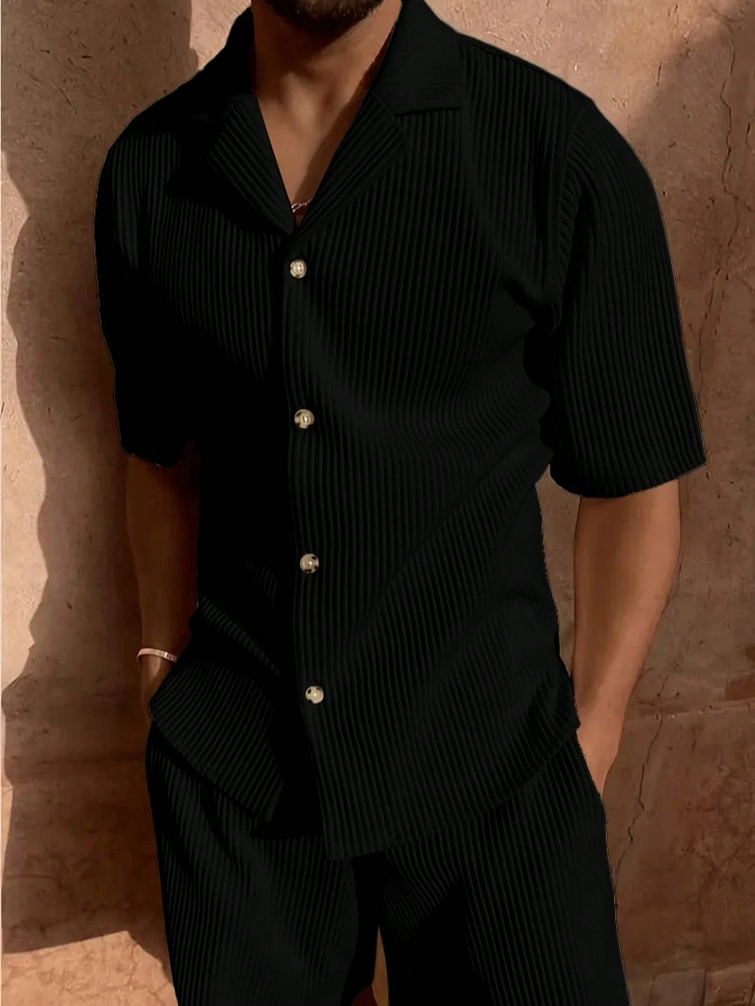 Plissé Resort Shirt Set