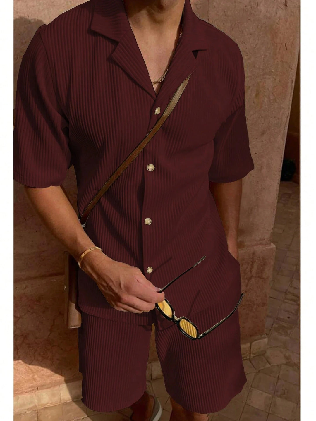 Plissé Resort Shirt Set