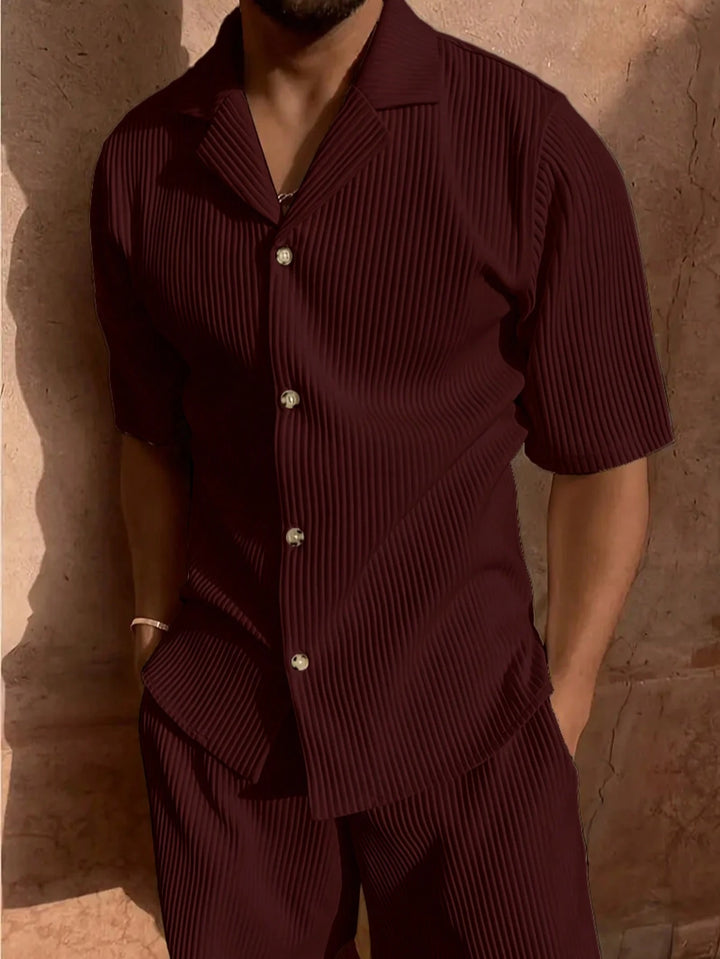 Plissé Resort Shirt Set