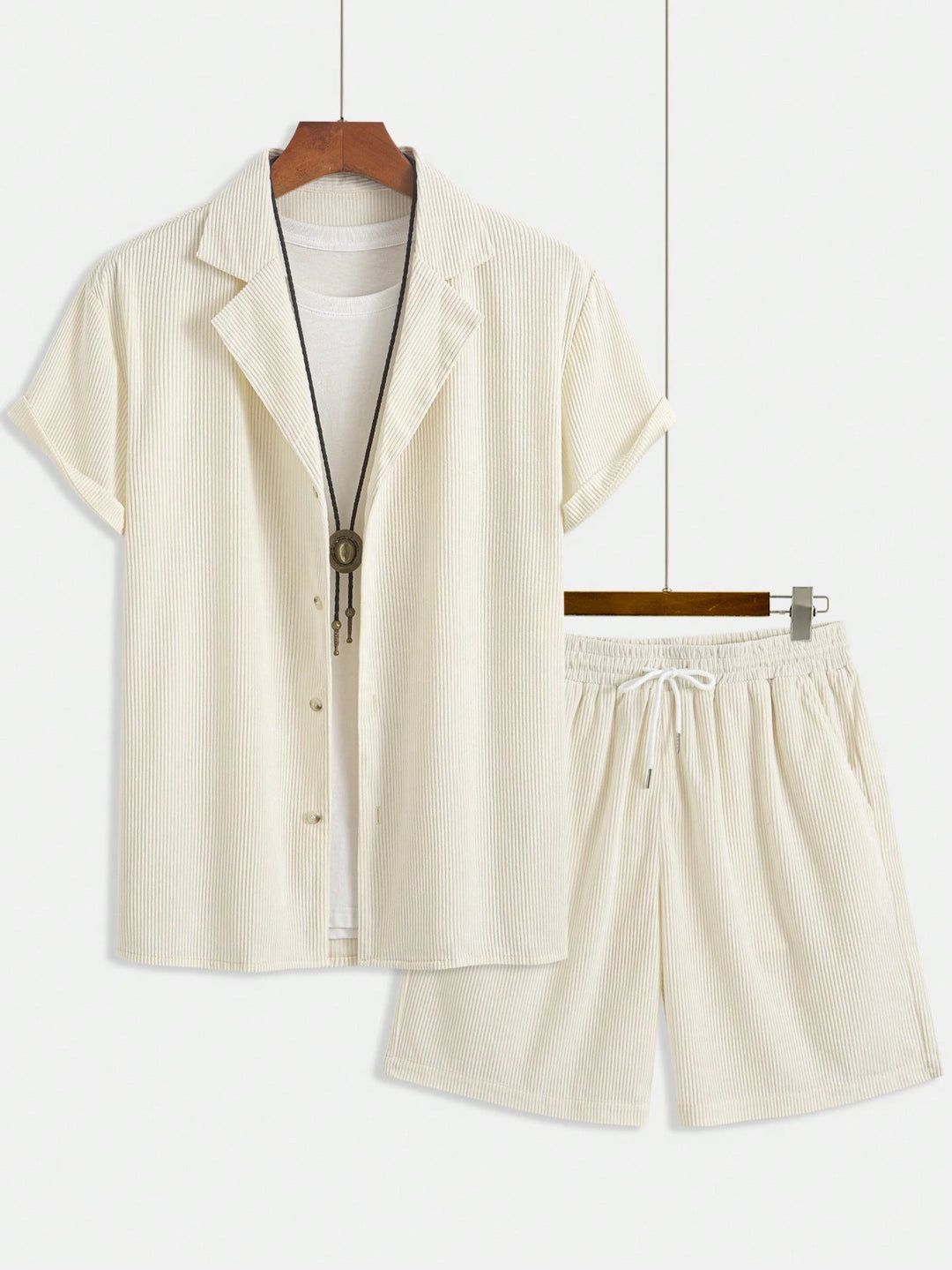  Plissé Resort Shirt Set