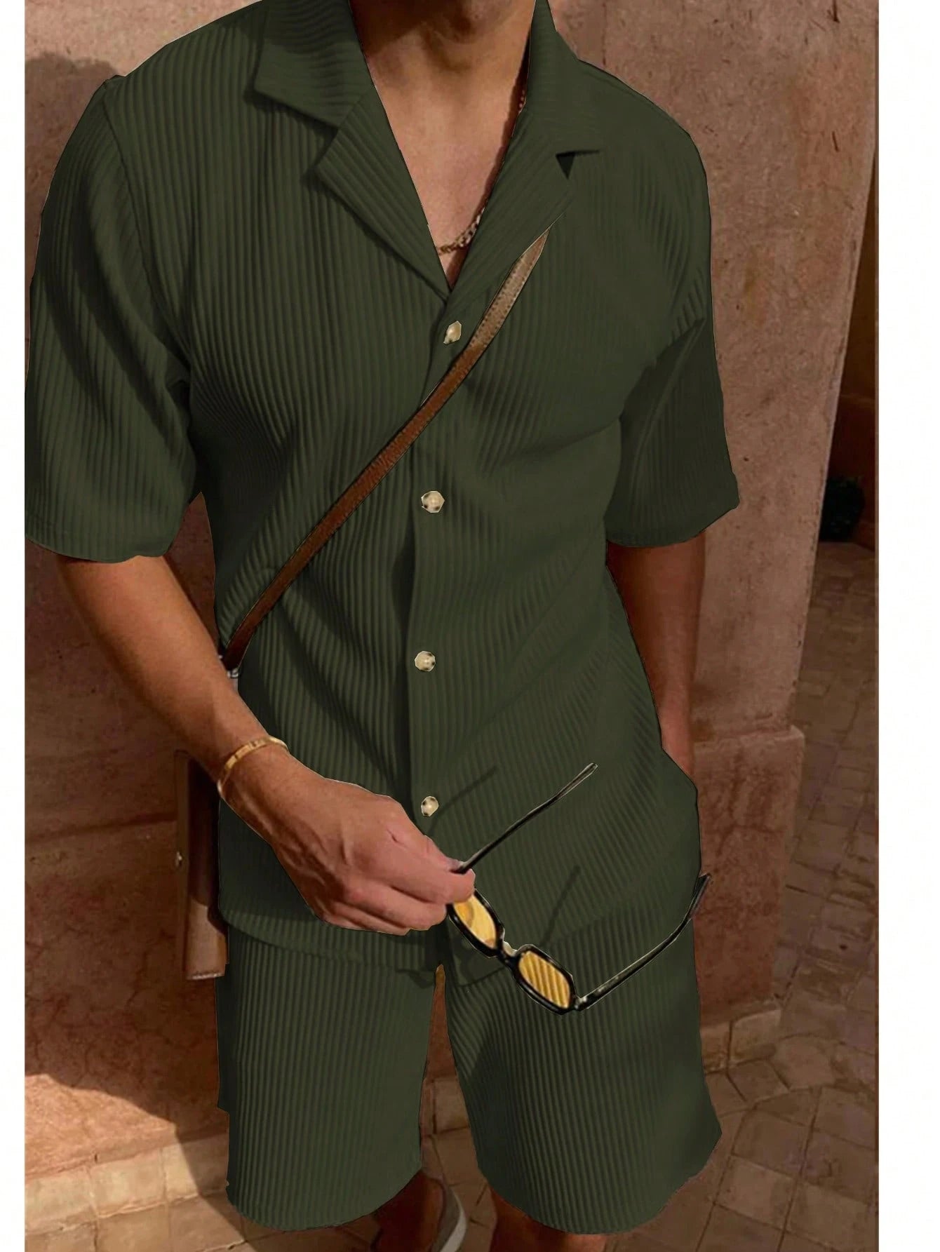 Plissé Resort Shirt Set