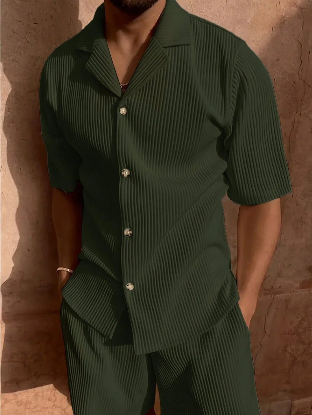 Plissé Resort Shirt Set