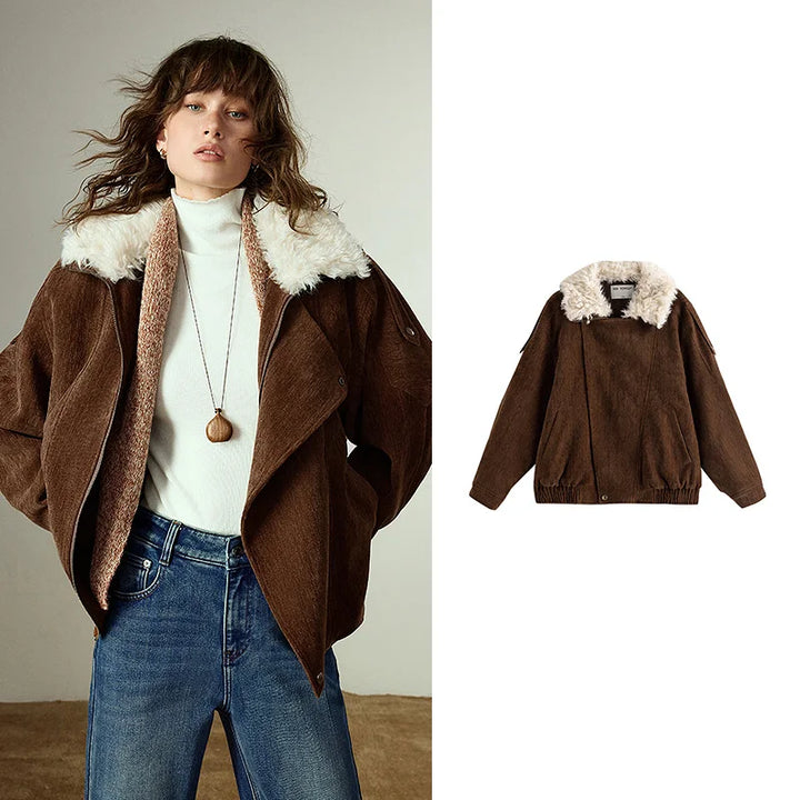 Plush Collar Padded Winter Jacket