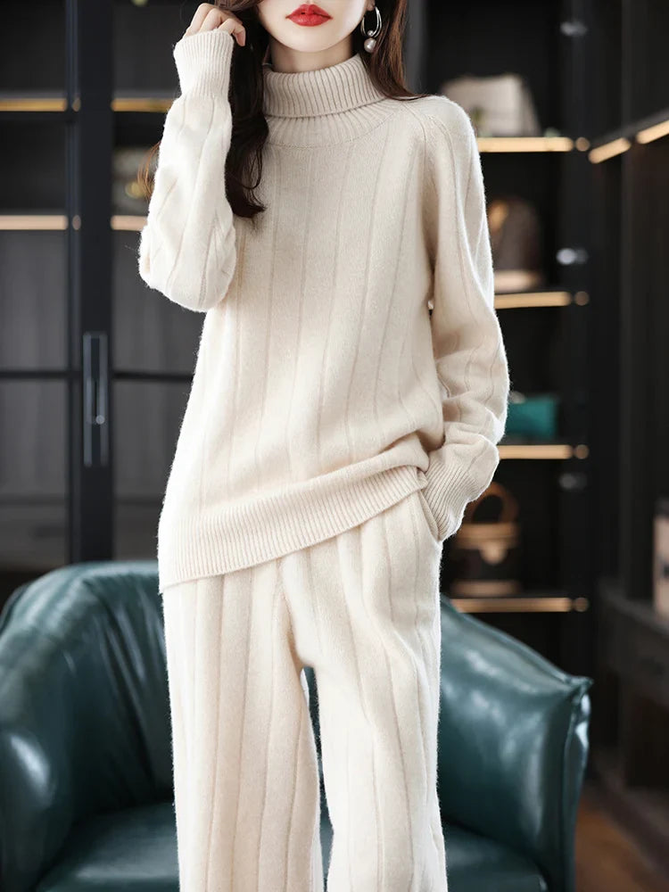 Premium Cashmere Ribbed Set