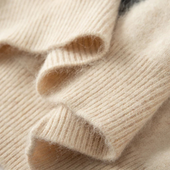 Premium Mink Cashmere Argyle Pullover Sweater