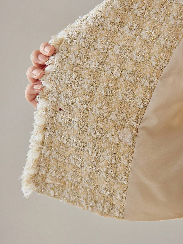 Premium Tweed Cropped Blazer Set