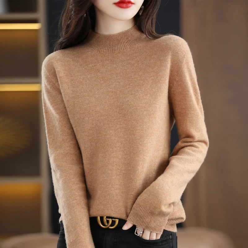 Pure Cashmere Mock Neck Sweater