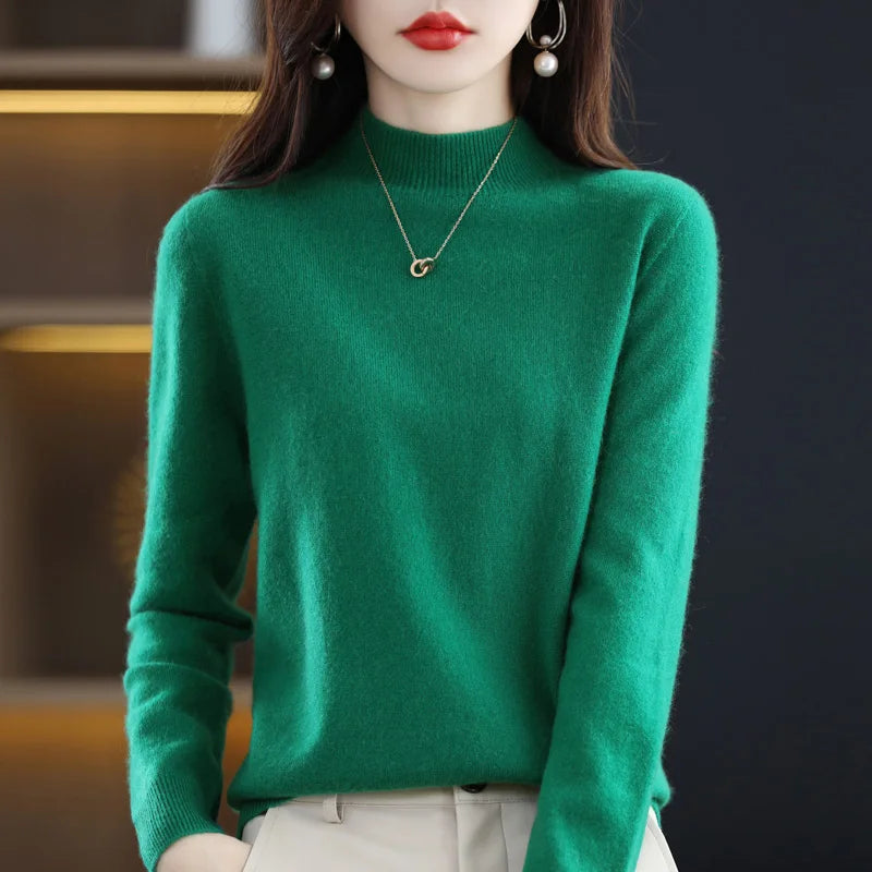 Pure Cashmere Mock Neck Sweater