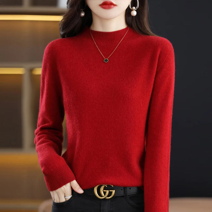 Pure Cashmere Mock Neck Sweater