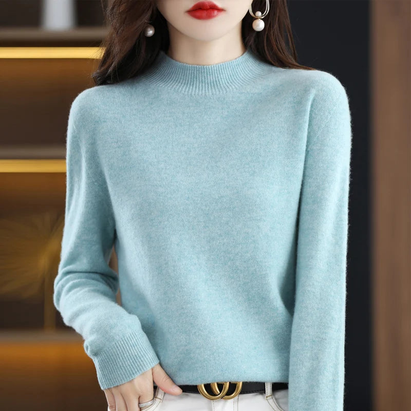 Pure Cashmere Mock Neck Sweater