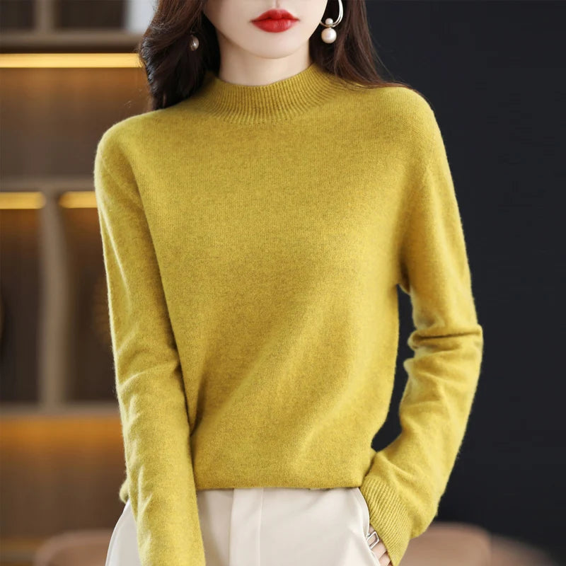 Pure Cashmere Mock Neck Sweater