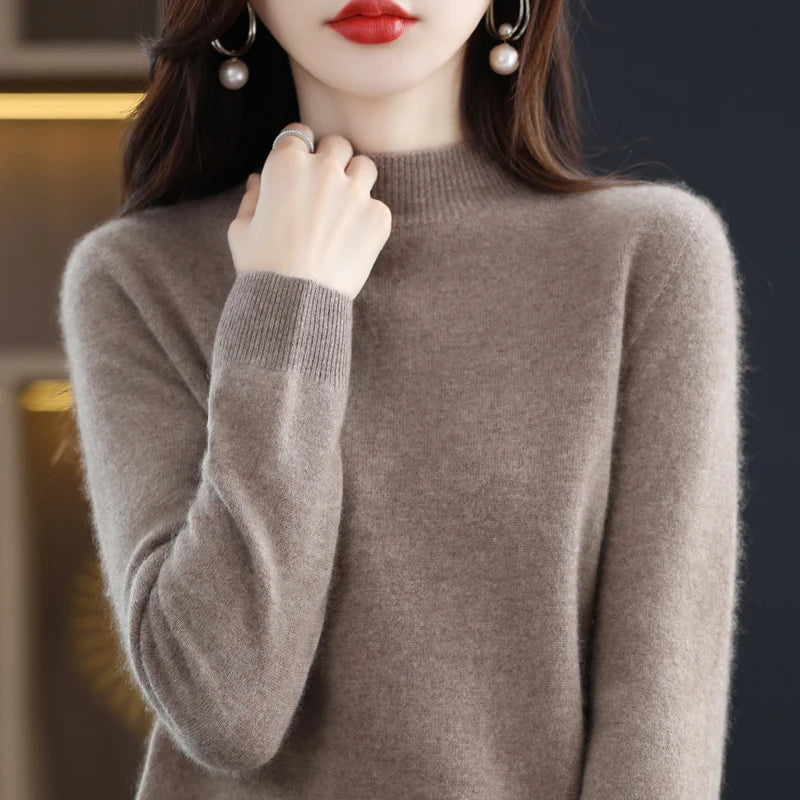 Pure Cashmere Mock Neck Sweater