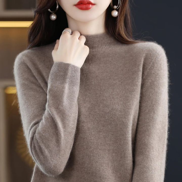 Pure Cashmere Mock Neck Sweater