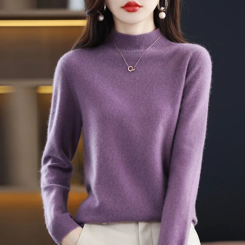 Pure Cashmere Mock Neck Sweater