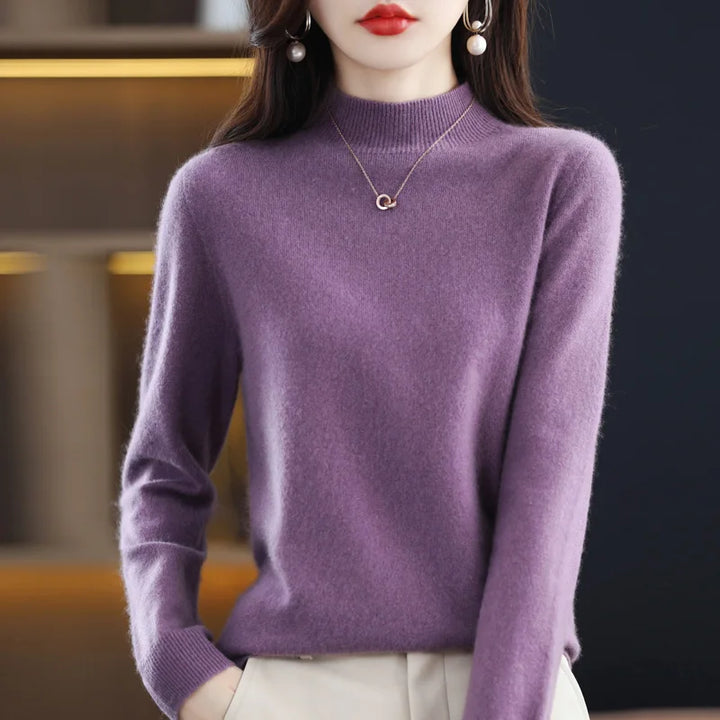 Pure Cashmere Mock Neck Sweater