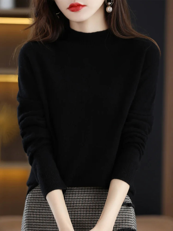 Pure Cashmere Mock Neck Sweater