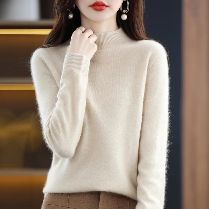 Pure Cashmere Mock Neck Sweater