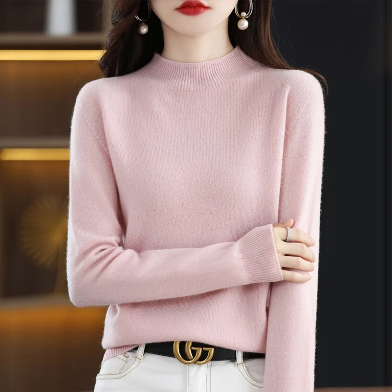 Pure Cashmere Mock Neck Sweater