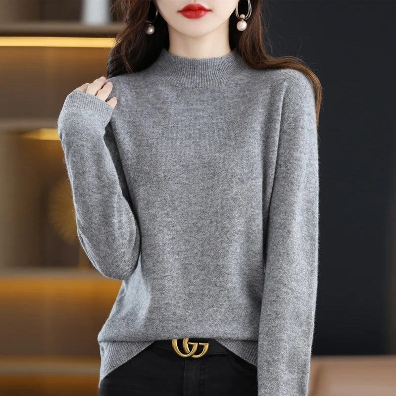 Pure Cashmere Mock Neck Sweater