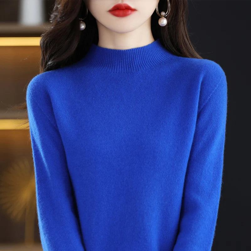 Pure Cashmere Mock Neck Sweater