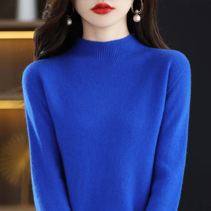 Pure Cashmere Mock Neck Sweater