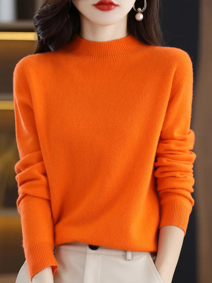Pure Cashmere Mock Neck Sweater