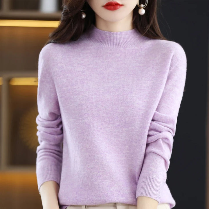 Pure Cashmere Mock Neck Sweater