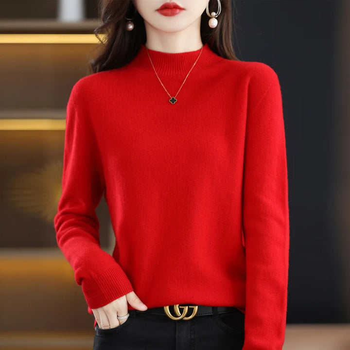 Pure Cashmere Mock Neck Sweaterv
