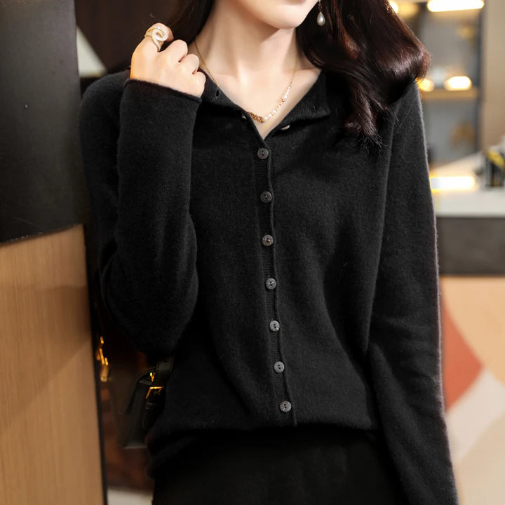 Pure Merino Wool O-Neck Cardigan