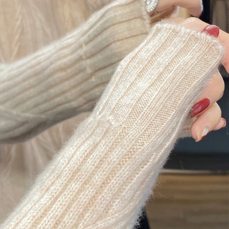 Pure Wool Cashmere Cable Knit Sweater