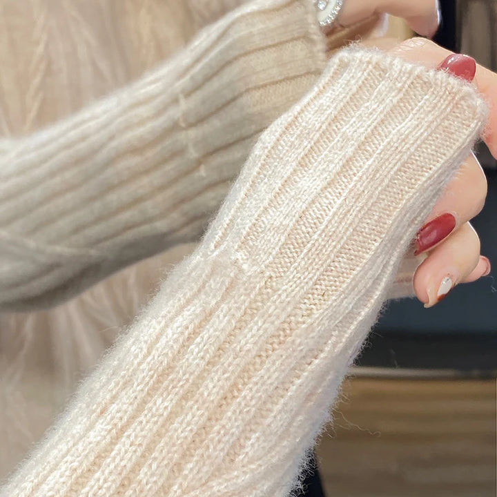 Pure Wool Cashmere Cable Knit Sweater