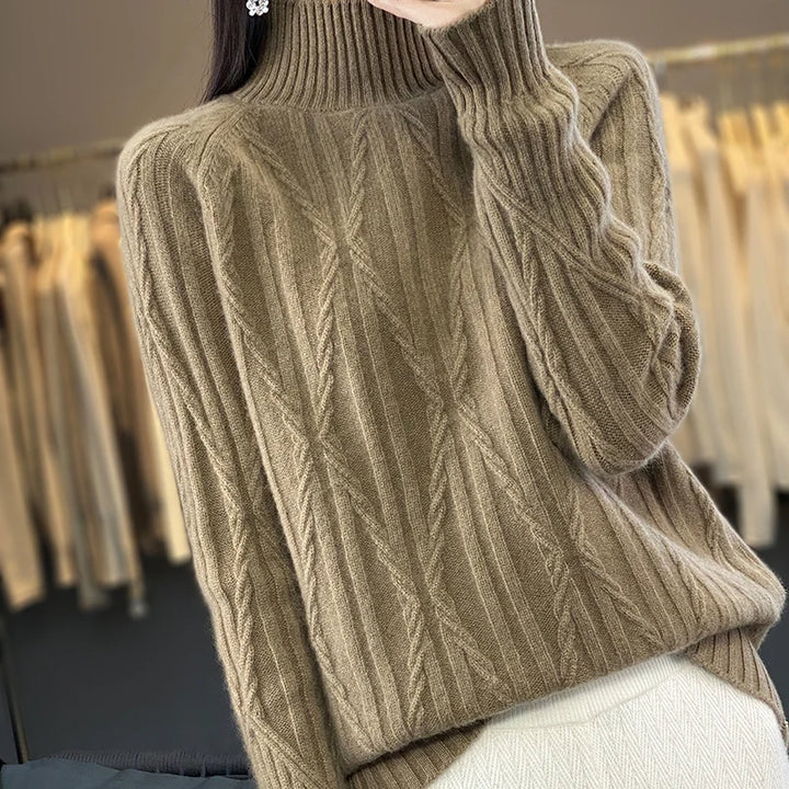 Pure Wool Cashmere Cable Knit Sweater