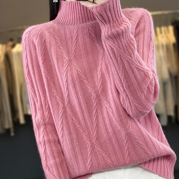 Pure Wool Cashmere Cable Knit Sweater