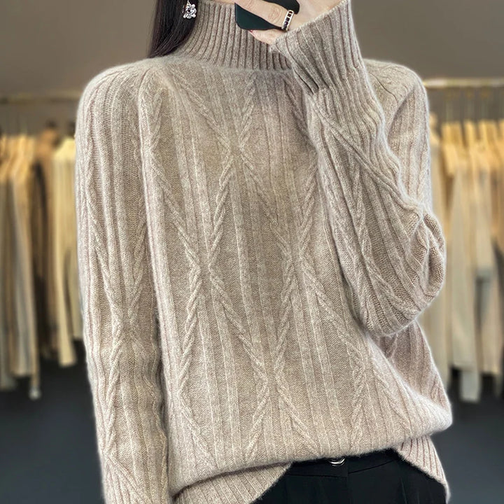 Pure Wool Cashmere Cable Knit Sweater