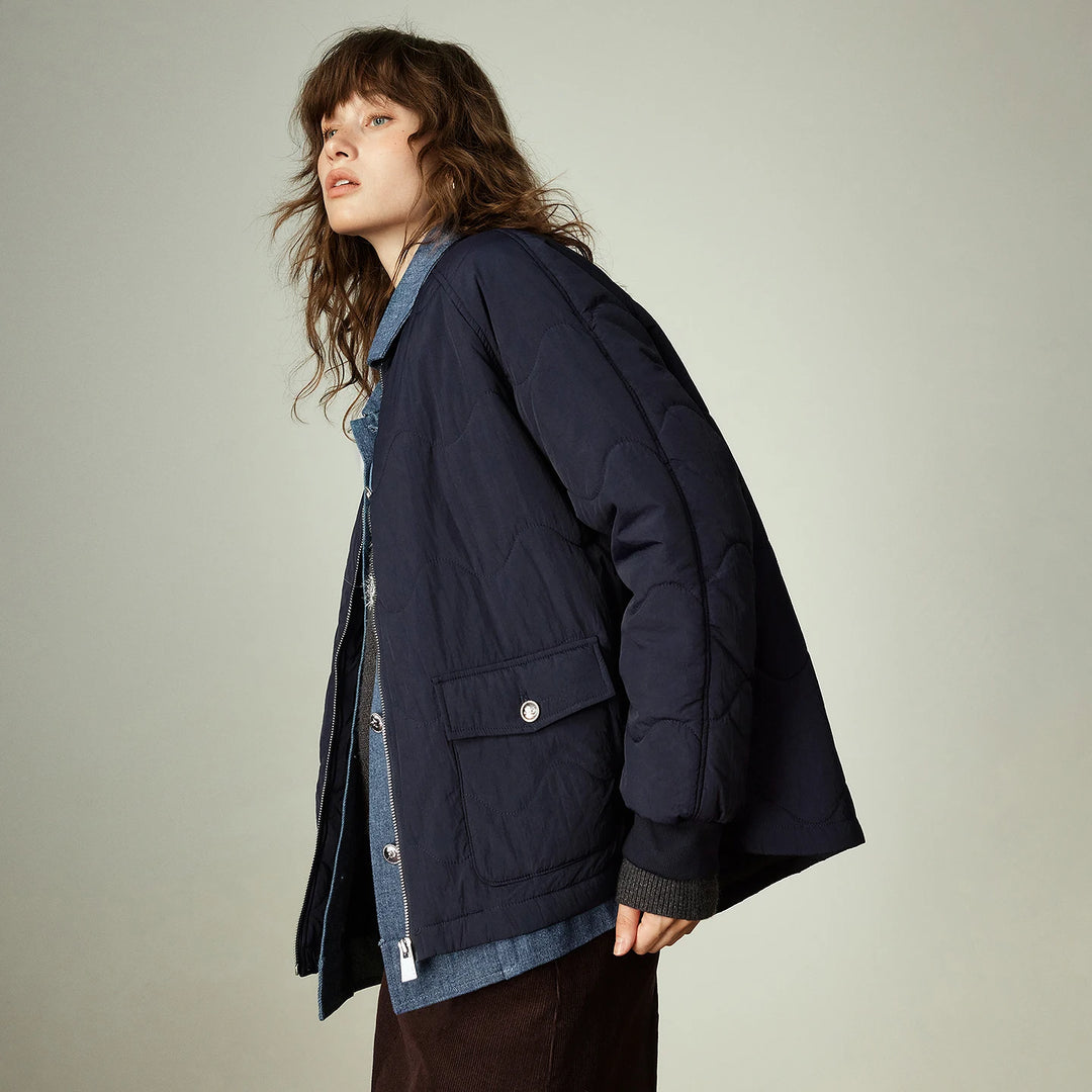 Quilted Denim Panel Cotton Jacket