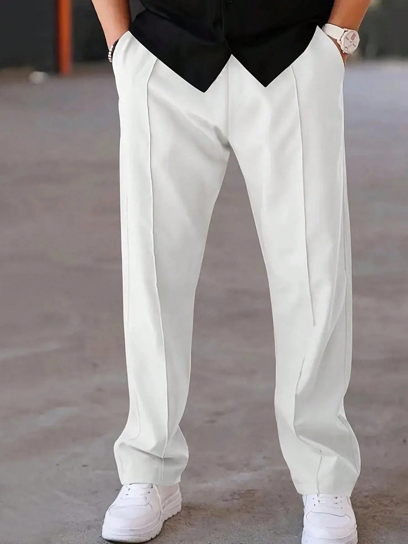 Relaxed Fit Pintuck Trousers