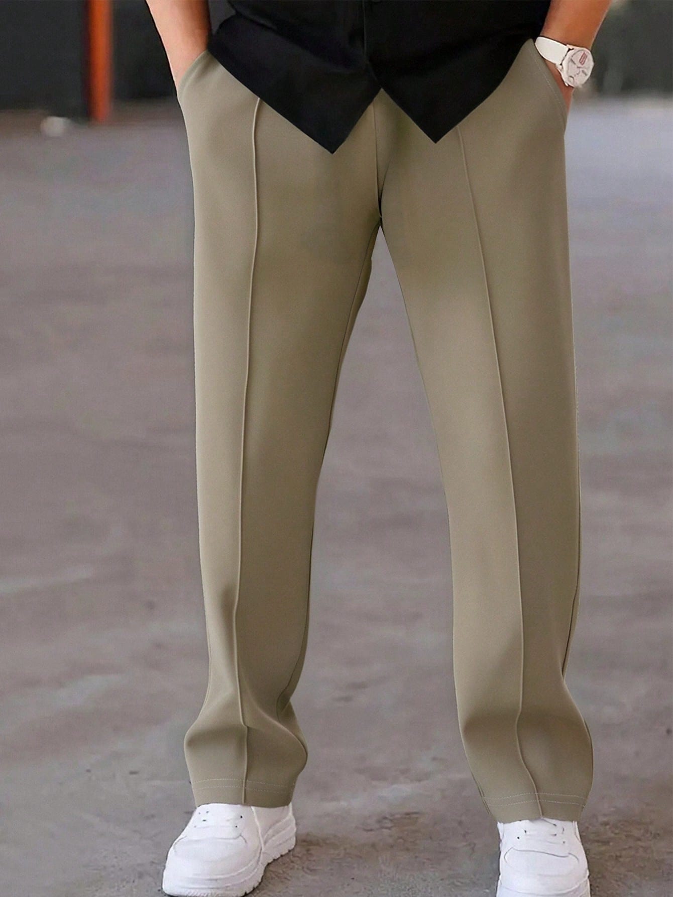 Relaxed Fit Pintuck Trousers