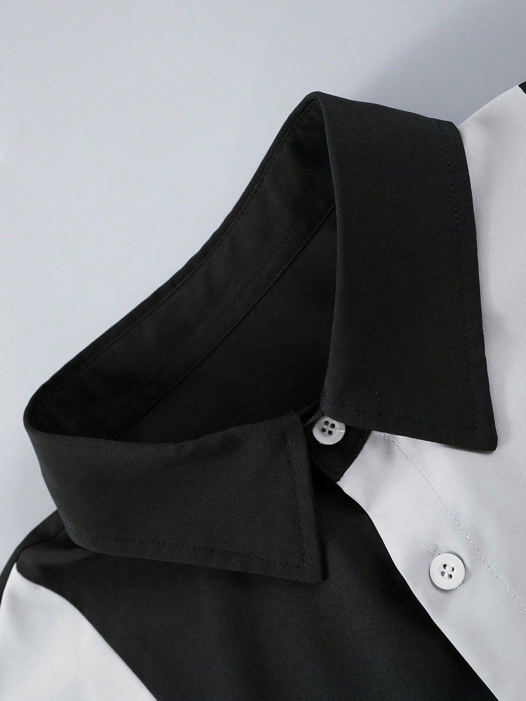 Retro Color Block Bowling Shirt Set