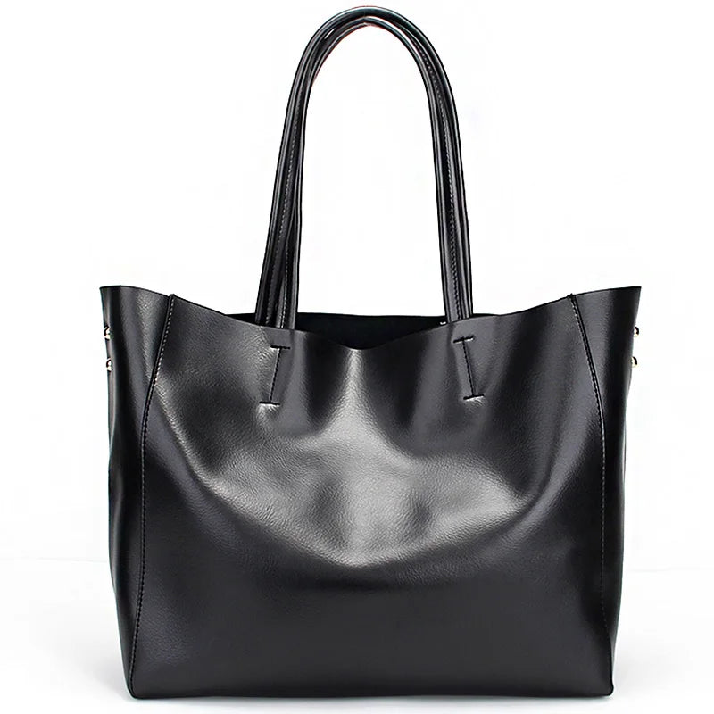 Reversible Metallic Leather Tote Bag
