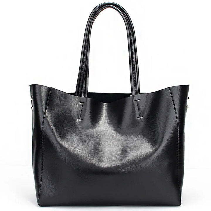 Reversible Metallic Leather Tote Bag