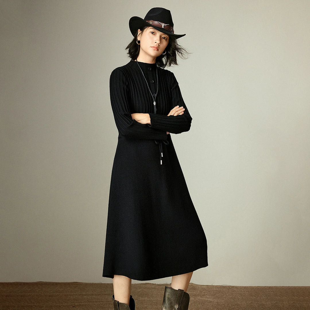 Ribbed Knit Slim Midi Dress