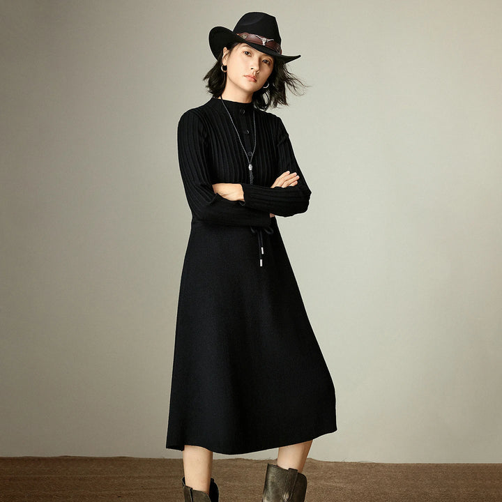 Ribbed Knit Slim Midi Dress