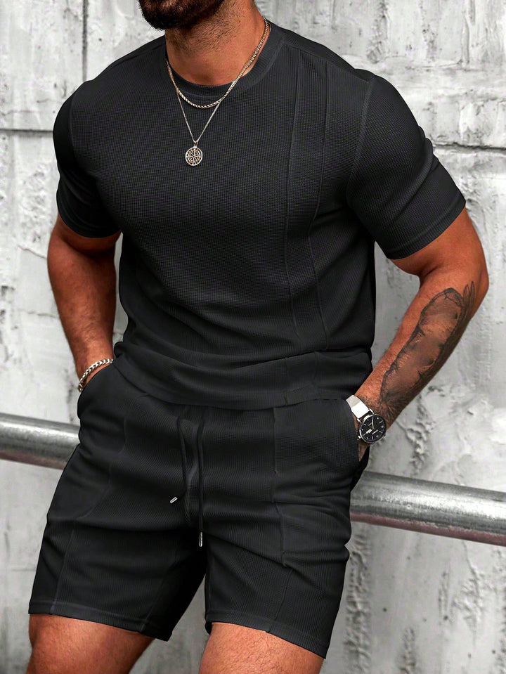 Ribbed Pintuck Shorts Set