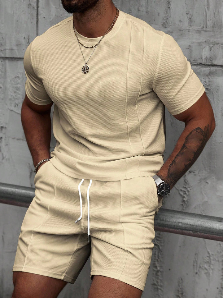 Ribbed Pintuck Shorts Set