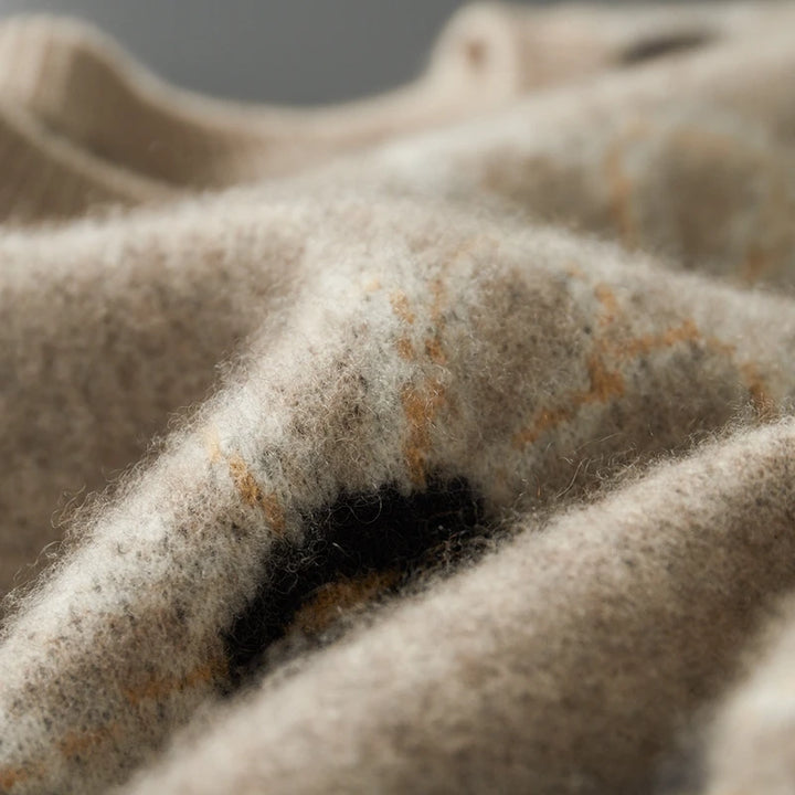 ChiClick | Floral Jacquard Cashmere Pullover Sweater